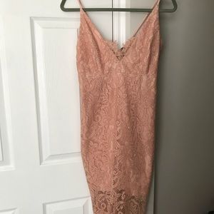 Bardot Rose Lace Pencil Dress